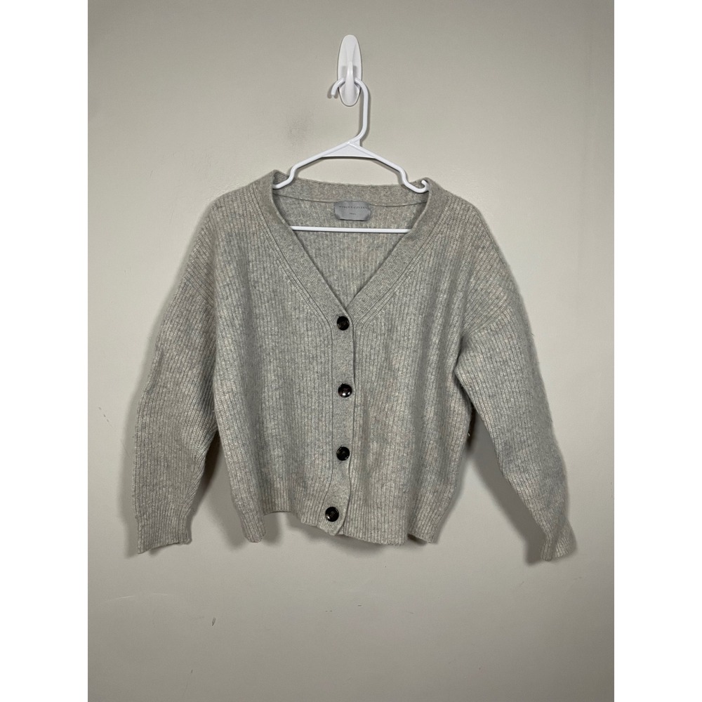 Modern Citizen Cashmere Chunky Knit Cardigan In Gray Size Small Cozy Knit Fall